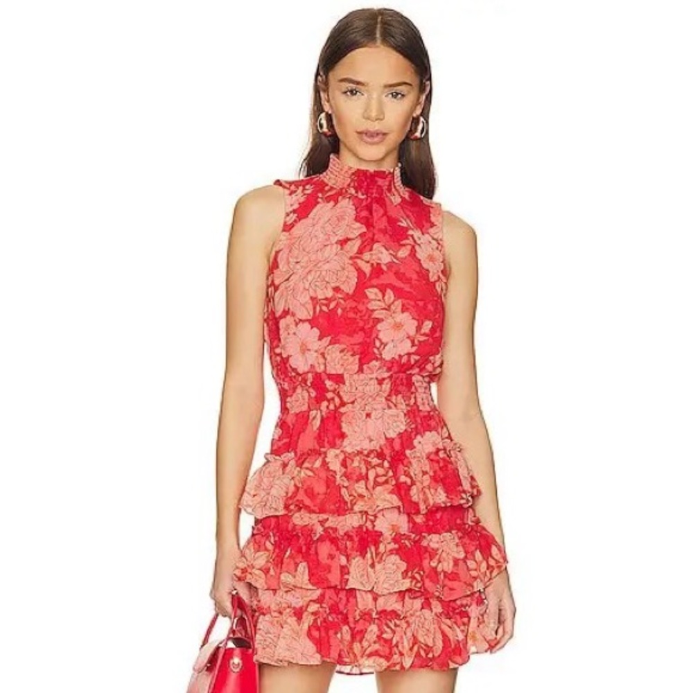 1. State Orange Floral Dress